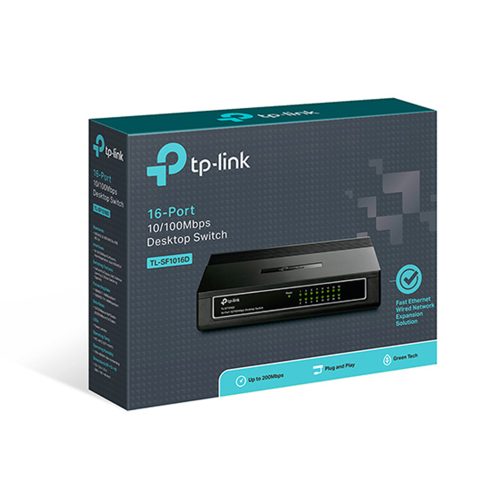 Switch TP-Link 16 Puertos TL-SF1016D 10/100 Mbps para Red Ethernet Eficiente y Rápida