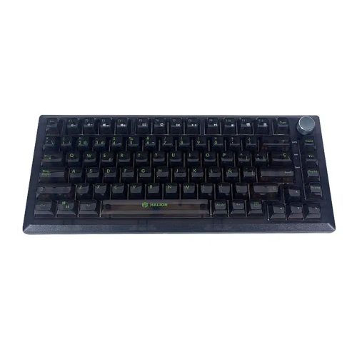 Teclado Gamer Halion Ha-k751 mecánico con switch blue y LED RGB transparente, ideal para juegos