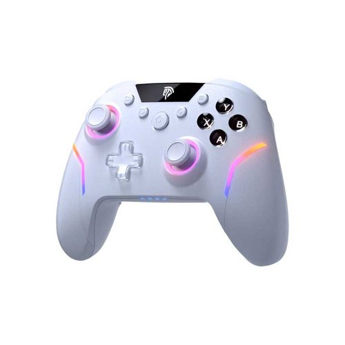Gamepad Easysmx X20 Wireless Blanco ARGB, Conectividad Bluetooth y USB-C, Ideal para Gamers