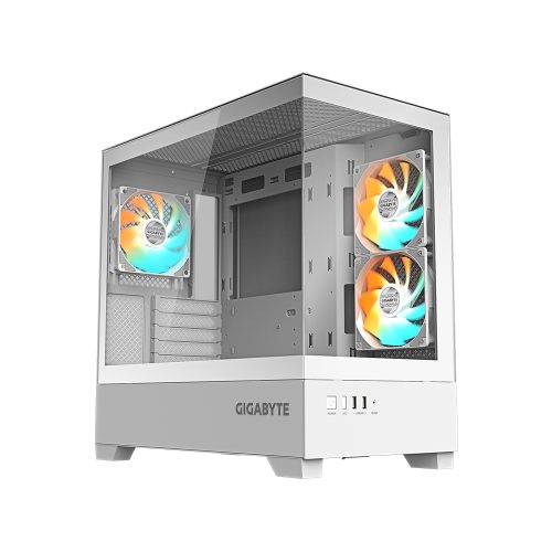 Gabinete Mid Tower GIGABYTE C201PI Panorámico Color Blanco, Ideal para Montaje de PCs