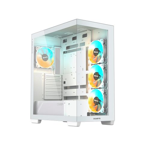 Caja Mid Tower GIGABYTE C500PI Panorámica Stealth, Color Blanco, Diseño Elegante y Espacioso