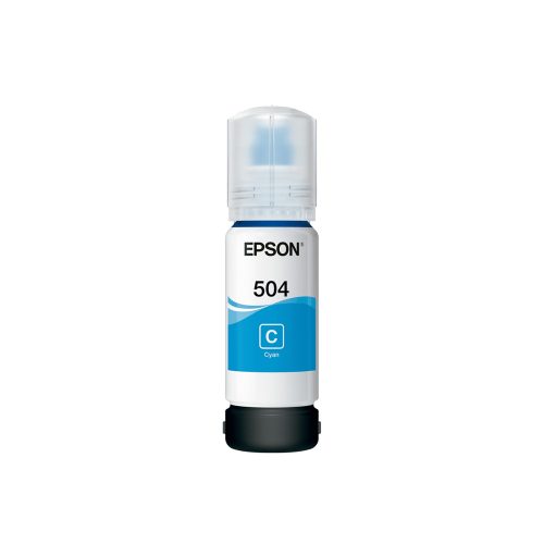 Tinta Epson 504 Cian de 70ml, Compatible con L4150, L4160 y L6171 - Alta Calidad de Impresión