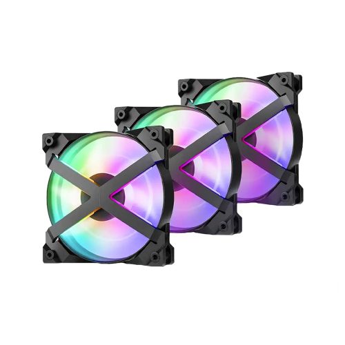 Cooler Deepcool MF120 GT 120mm ARGB - Pack de 3 Ventiladores para Case, Iluminación Personalizable