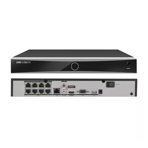 NVR HIKVISION 8CH 4K AcuSense con 1 SATA y PoE, Grabador Compacto Ideal para Seguridad de Videocámaras