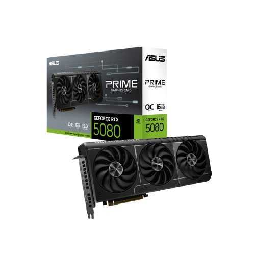 Tarjeta de Video Asus GeForce RTX 5080 Prime 16GB OC GDDR7, 3 Ventiladores, Alta Velocidad