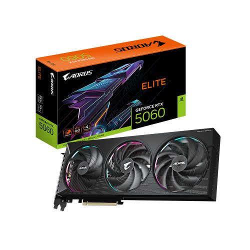 Tarjeta Gráfica GIGABYTE GeForce RTX 5060 8GB 128-bit AORUS ELITE para Juegos y Diseño Gráfico