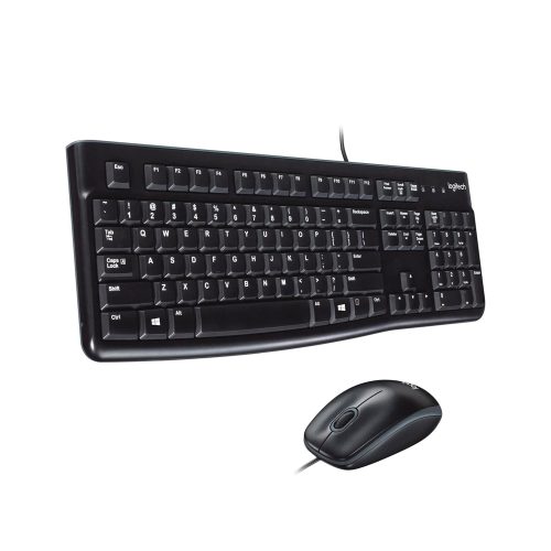 Teclado y Mouse Logitech MK120, Conexión USB, Color Negro, Comodidad y Precisión para tu PC