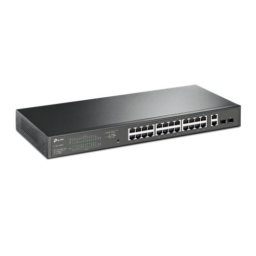 Conmutador TP-Link TL-SG1428PE, 24 puertos PoE+ 10/100/1000, 2 puertos adicionales, montaje en rack