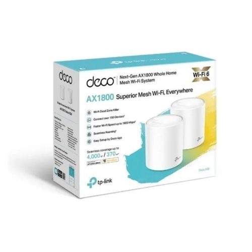 Sistema Wi-Fi TP-LINK Deco X20 V2 - 2 enrutadores malla, cobertura de 370 m², Wi-Fi 6, 1GbE