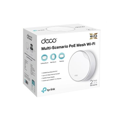 Sistema Wi-Fi TP-LINK Deco X50-PoE - 2 Enrutadores Malla Wi-Fi 6 Doble Banda 1GbE - Conectividad Rápida