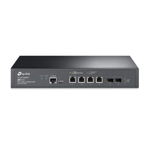 Switch TP-Link Omada 4 Puertos PoE++ 10G, Administración L2+, 2 Slots 10GE SFP+, Ideal para Redes de Alto Rendimiento