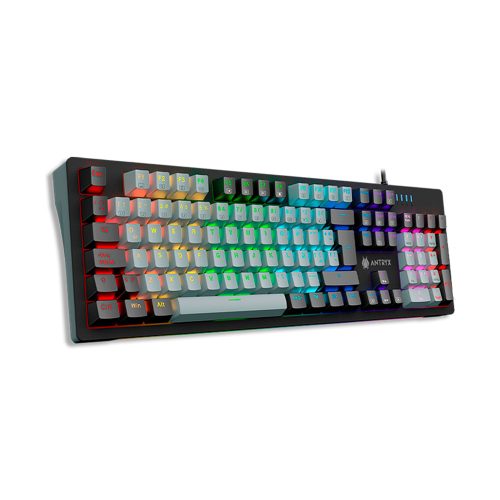 Teclado Gamer Antryx MK-860L Mecánico Switch Red LED RGB Color Negro