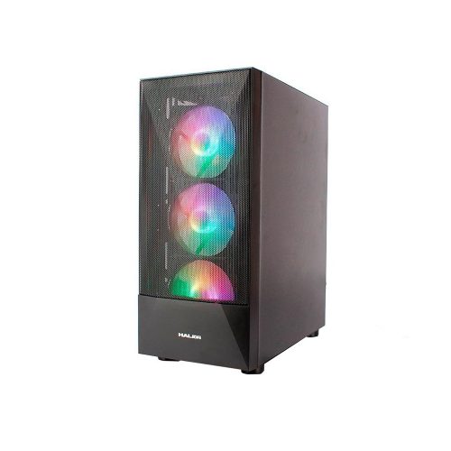 Case Halion Polaris Cr13 500W con panel de vidrio y 3 ventiladores LED - Perfecto para gaming y PC's