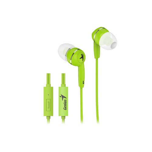 Auriculares Intraurales Genius Mini HS-M320 con Micrófono, Color Verde, Sonido Claro, Diseño Compacto