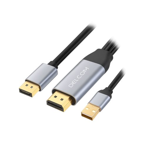 Cable HDMI a DP USB-A Delcom 4K 60Hz - Conexión de Alta Velocidad para Gaming y Streaming