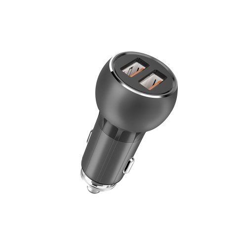 Cargador de Auto LDNIO C503Q 36W Quick Charge 3.0, Doble Puerto USB Tipo-C y USB-A, Metalizado