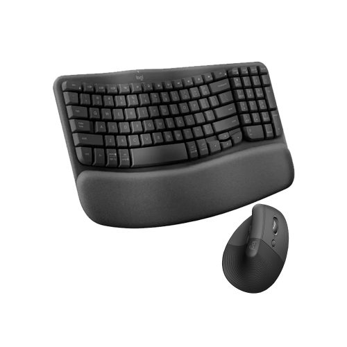 Teclado y Mouse Logitech Ergo Wave Lift Inalámbrico Bluetooth Negro - Ergonomía y Comfort Superior