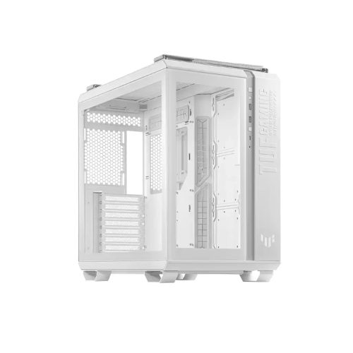 Caja Asus TUF Gaming GT502 Blanca con Panel de Vidrio, Ideal para Gamer, sin Fuente Incluida