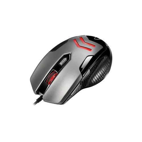 Mouse Gaming Adesso Imouse X1 - Hasta 3200 DPI, 6 Botones RGB, Negro y Plata, Conectividad USB