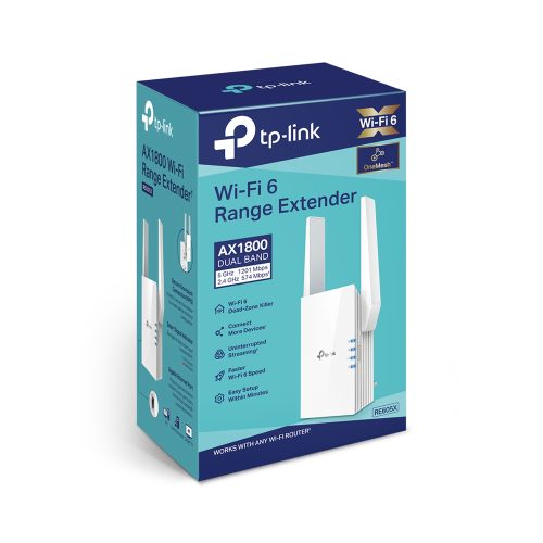 Extensor Wi-Fi TP-LINK RE605X AX1800 Dual Band WiFi 6 Alta Velocidad y Conectividad Estable