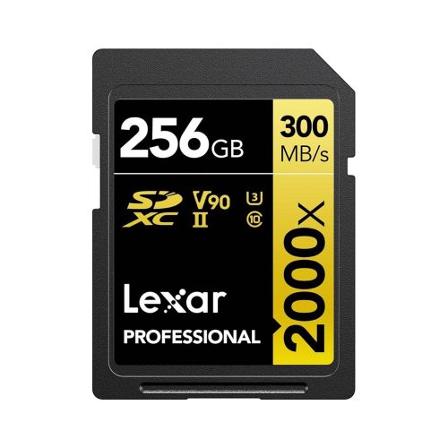 Memoria Lexar SDXC 256GB Class 10 U3 V90 2000X 300MBs lectura 260MBs escritura