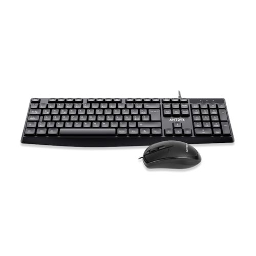 Teclado y Mouse Antryx PS-960 USB Inalámbricos Negros Ergonomicos para Juegos y Trabajo