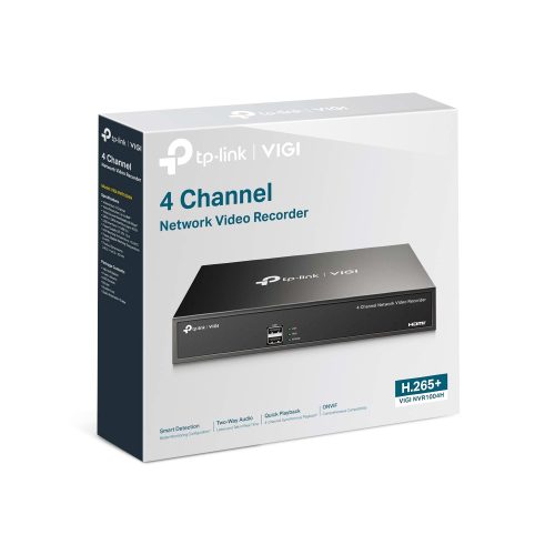 TP-Link VIGI NVR1004H Grabador de Red para Cámaras 4 Canales Full HD 4MP Conectividad IP