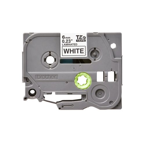 Cinta Brother TZE211 Black on White 1/4" 6mm para Etiquetadoras Compatible con P-Touch