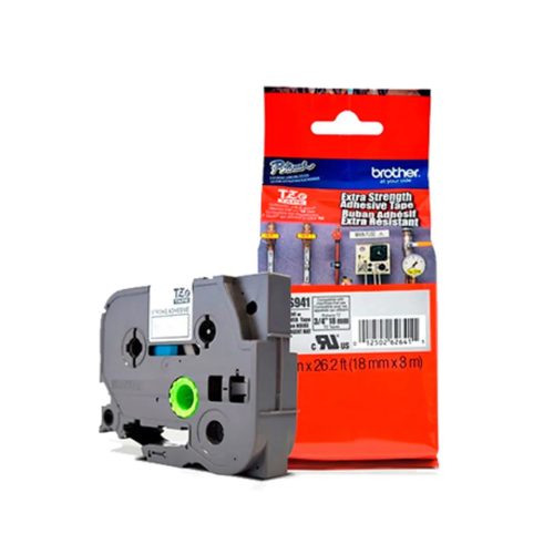 Cinta Brother TZ-ES941 negra mate plateada 3/4 pulgadas 18 mm para etiquetado durable