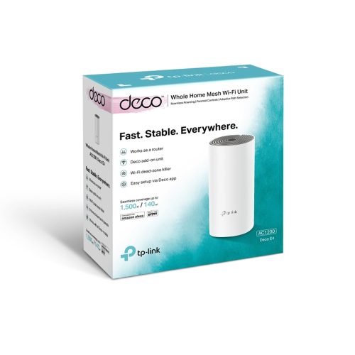 TP-LINK Deco E4 Enrutador Inalámbrico Wi-Fi 5 Doble Banda Blanco Conectividad Mejorada