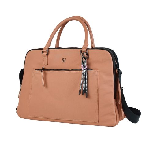 Maletín para laptop Klip Xtreme KLB-850 hasta 13" en polipropileno con compartimento acolchado marrón