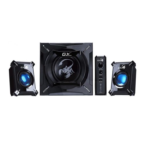 Parlante Genius SW-G2.1 2000 II 45W Control de Volumen LED Azul 3.5mm Auxiliar Negro