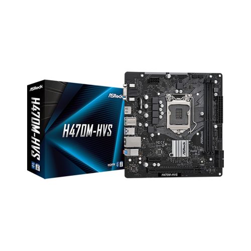 Placa Base ASRock H470M-HVS Micro-ATX LGA 1200 DDR4 HDMI D-Sub SATA PCIe Para Escritorio