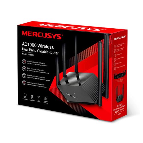 Mercusys MR50G V1 Enrutador Inalámbrico Doble Banda 1GbE Wi-Fi 5 1200Mbps Negro