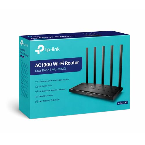 Router TP-LINK Archer C80 AC1900 Doble Banda Wireless  velocidad alta