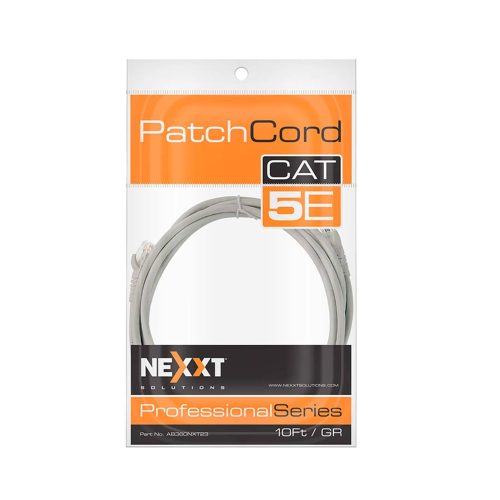 Patch Cord Nexxt Cat5e 10Ft  velocidad  color gris