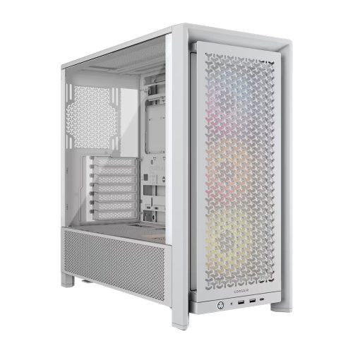 Case Mid Tower CORSAIR 4000D RS-R ARGB capacidad de refrigeración blanca