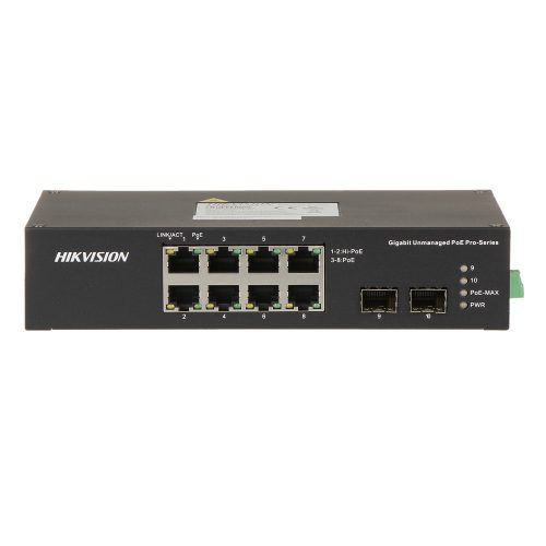 Switch Hikvision DS-3T0510HP-E/HS 8 Puertos Gigabit PoE