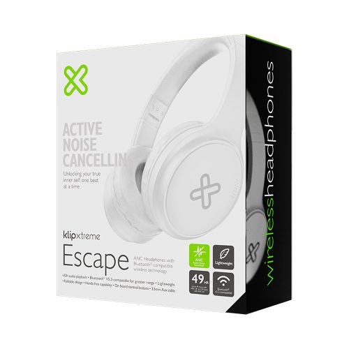 Headphones Klip Xtreme KNH-300WH Wireless ANC 32Hr White